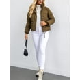 thumbnail image 2 of Liacowi Women Juniors Winter Warm Quilted Puffer Coat Lightweight Solid Color Zip Outerwear Stand Collar Padded Jacket with Pockets, 2 of 9