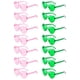 thumbnail image 1 of Paquete de 14 Gafas de Sol en Forma de Corazón Rosas y Verdes para Adultos, 1 of 7