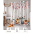 thumbnail image 7 of Fall Shower Curtain Rabbit Pumpkin Bathroom Curtains with Hooks, Waterproof Fabric Pink Floral Leaves Wood Thanksgiving Bath Shower Curtains Set for Bathroom Bathtubs Decor 36x72 Inch, 7 of 7