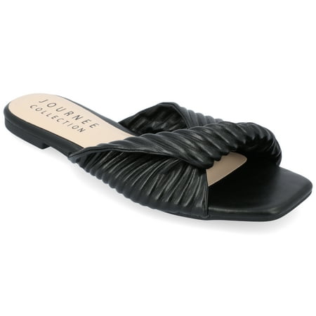 

Journee Collection Womens Emalynn Tru Comfort Foam Slip On Slide Flat Sandals