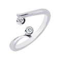thumbnail image 2 of JewelStop 925 Sterling Silver 2 CZ Crossover Toe Ring Body Art Adjustable, 2 of 6