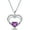 Purple, variant on 18k White Gold Plated Double Love Heart 5A Cubic Zirconia Women Jewelry Pendant Necklace