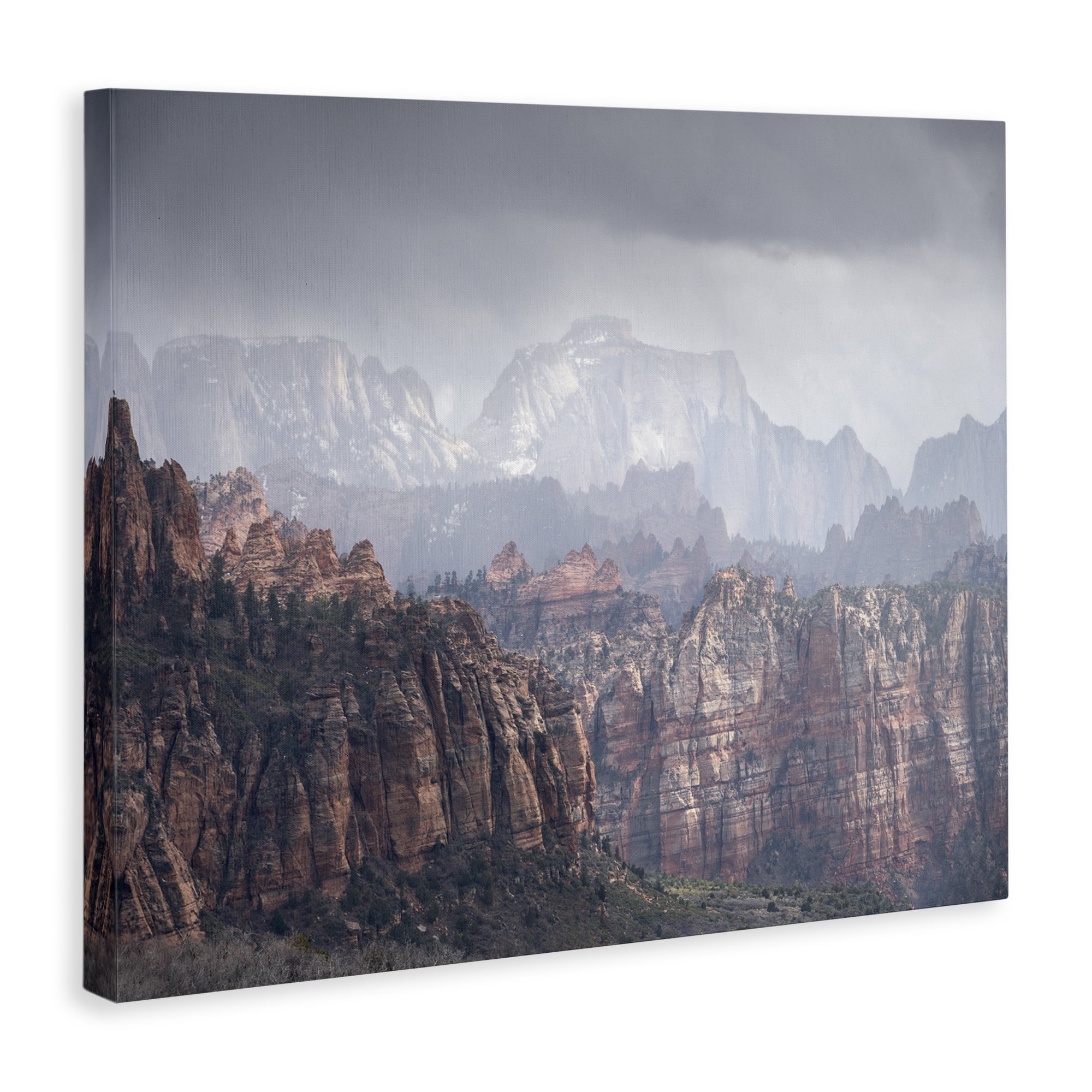 Stupell Industries Zion National Park Landscape Photography Gallery Wrapped Canvas Art Print Wall Art, 20 x 16