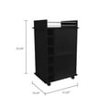 thumbnail image 4 of Depot E-Shop Huali Bar Cart With 6 Wine Cubbies, Glass Door, 4 Casters, And 2 Inner Shelves, Black, 4 of 5