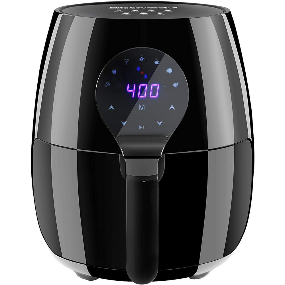 Elite Gourmet EAF5317D Digital 5.3Qt Hot Air Fryer 7 Menu Functions 1350W OilLess Healthy