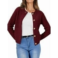thumbnail image 2 of Women'S Knit Cardigan Sweaters Casual Long Sleeve Open Front Button Down Trendy Jackets Outerwear Wine Red XL, 2 of 9