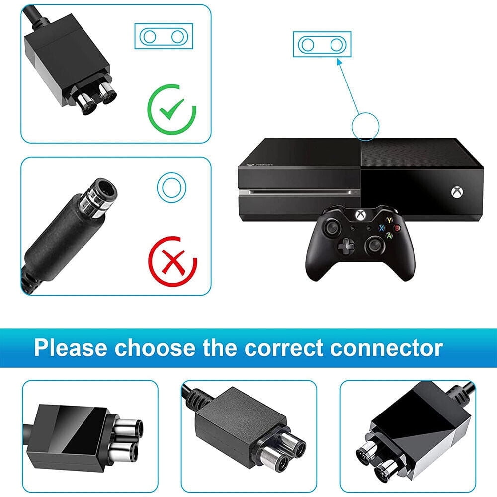 For Microsoft Xbox One Console AC Power Adapter Brick Charger + Plug Power Supply Cord