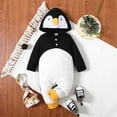 thumbnail image 5 of WIBACKER Newborn Baby Boy Girl Cartoon Penguin Hooded Jumpsuit Infant One Piece Onesie Long Romper, 5 of 8