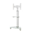 thumbnail image 5 of Tripp Lite Premier Rolling TV Cart for 37" to 70" Displays, Frosted Glass Base and Shelf, Locking Casters, White, 5 of 11