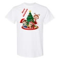 thumbnail image 5 of GOLDENROW Funny Merry Christmas T-Shirt for Adult Men, 5.3oz Crewneck Christmas Shirt for Festive Season, Short Sleeve Graphic Print T-Shirt White, M, 5 of 5