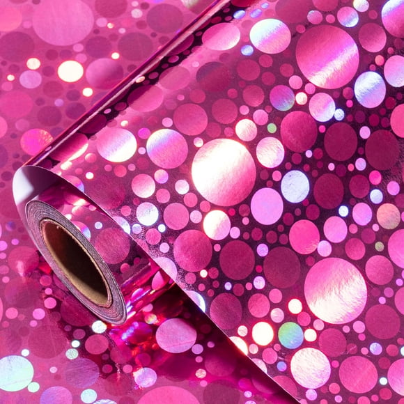 Rollo de papel de aluminio holográfico rosa LeZakaa de 43 cm x 10 m