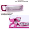 thumbnail image 3 of PEACNNG Kitchen Stainless Steel Zester Grater, Zest/Slice Citrus & Lemon Cheese Potatoes, Fruit & Vegetables- Non-Slip Rubber Handle (4 in 1,Pink), 3 of 5
