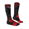 thumbnail image 4 of Lsque Black Panther Red Background Printed Crew Socks Men's Women's LightWeight Thin Casual Calf Socks ,Knee High Socks,Cotton Socks, 4 of 9