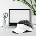 thumbnail image 5 of Jiibva Mens Visor Cap with Fake Hair Novelty Golf Hats Wig Hat Spiked Adjustable Baseball Cap, 5 of 7