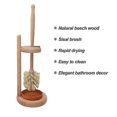 thumbnail image 4 of Wood Toilet Brush and Holder Set, Wood Toilet Bowl Cleaner Brush for Bathroom, Toilet Scrubber with Stand, 4 of 5