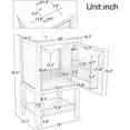 thumbnail image 2 of 20" Small Bathroom Vanity with Sink, Modern Bathroom Cabinet with Storage Door & Open Shelf, Free Standing Bathroom Vanities with Ceramic Sink, White, 2 of 17