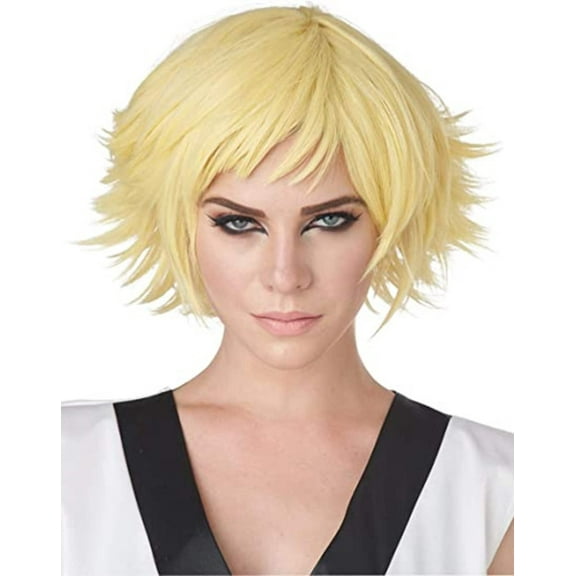 Adult  Feathered Yellow Women Wig