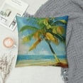 thumbnail image 2 of ARISTURING  Tropical Throw Pillow Cushion Cover, Coconut Palm Tree Branches on The Beach Exotic Nature Print, Decorative Square Accent Pillow Case,Yellow Sky, 2 of 5