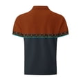 thumbnail image 4 of Blusa y camisa de manga corta con cuello vuelto para hombre, blusa de manga larga con solapa y botones estampados, blusa de poliéster para hombre, 4 of 5