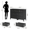 thumbnail image 3 of Gizoon Wooden 7-Drawer Dresser for Bedroom, Black, 3 of 10