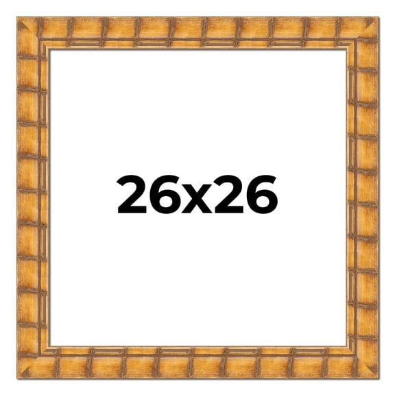 26x26 Frame Beige Real Wood Picture Frame Width 3 inches | Interior Frame Depth 0.5 inches |