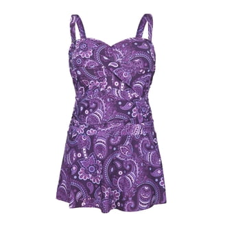 Women's Plus-Size High-Neck Halter Swimdress - Walmart.com