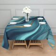 thumbnail image 3 of Blue Gold Marble Pattern Square Tablecloth,Waterproof Square Table Cover,Wipeable Spillproof Washable Table Cover for Home Kitchen Party Decor 42"X42"(107x107cm), 3 of 6