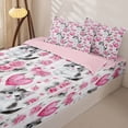 thumbnail image 3 of Homewish Girls Cat Kitten Zipper Twin Comforter Sets with Fitted Sheet and 2 Pillowcases, Valentines Day Rose Zipper Bedding Set, Pink Reversible, 4 Pieces, 3 of 6