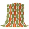 thumbnail image 6 of Orange Green Geometric Blanket Soft Cozy Warm Twin Blanket for Bed, Plush Fuzzy Flannel Fleece Blankets for Sofa, Abstract Moire Modern Vintage Throw Blankets for Couch, Gifts for Men, 60"x80", 6 of 9