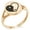 Rose Gold, variant on Stainless Steel Yin Yang Heart Minimalist Oval Top Polished Statement Ring