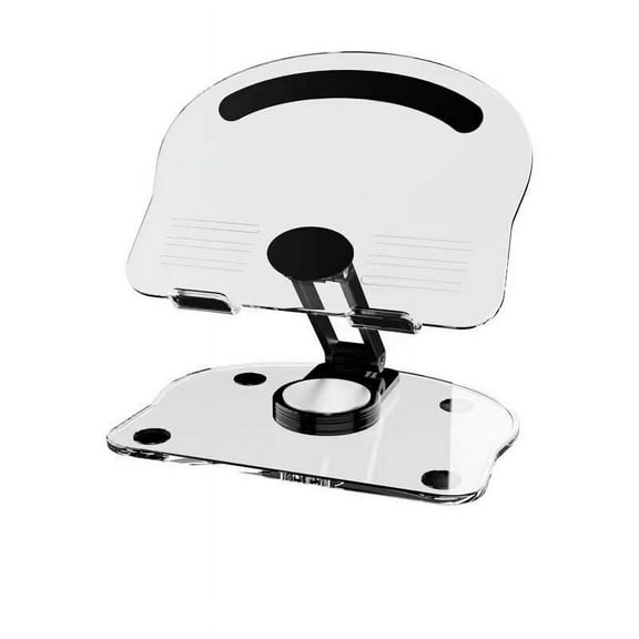 WEISIPU Acrylic Tablet Stand Holder with 360 Rotating Base, Foldable Adjustable Tablet Holder for Desk Home Office