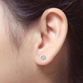 thumbnail image 3 of 14k White Gold Round Lab Grown Diamond Stud Earrings (1/2 cttw, E-F, VS1-VS2) 3-Prong Martini, Screw-backs by Diamond Wish, 3 of 3