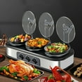 thumbnail image 6 of Superjoe Electric Slow Cooker Buffet, 3-Pots Stainless, Server Black 4.5qt 3-Crock, 6 of 10