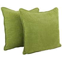 Blazing Needles 9813-CD-S2-MS-ML 25 in. Double-Corded Solid Microsuede Square Floor Pillows with Inserts, Mojito Lime - Set of 2