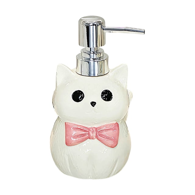 Adorable Cartoon Cat Dispenser Bottle For Shampoo Wash Hand Soap Refillable Container Baby Beach Towel Bathroom Shelves for Shower Towel Racks for Bathroom over Toilet Bathroom Rugs Non Towel Warmers