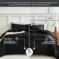 thumbnail image 7 of MR&HM Reversible Satin Microfiber Comforter 3 Pieces Queen Size, Black Queen Comforter Set for All Seasons, Silky Soft Satin Comforter for Hair and Skin, with Satin Pillowcases Set of 2, 7 of 7