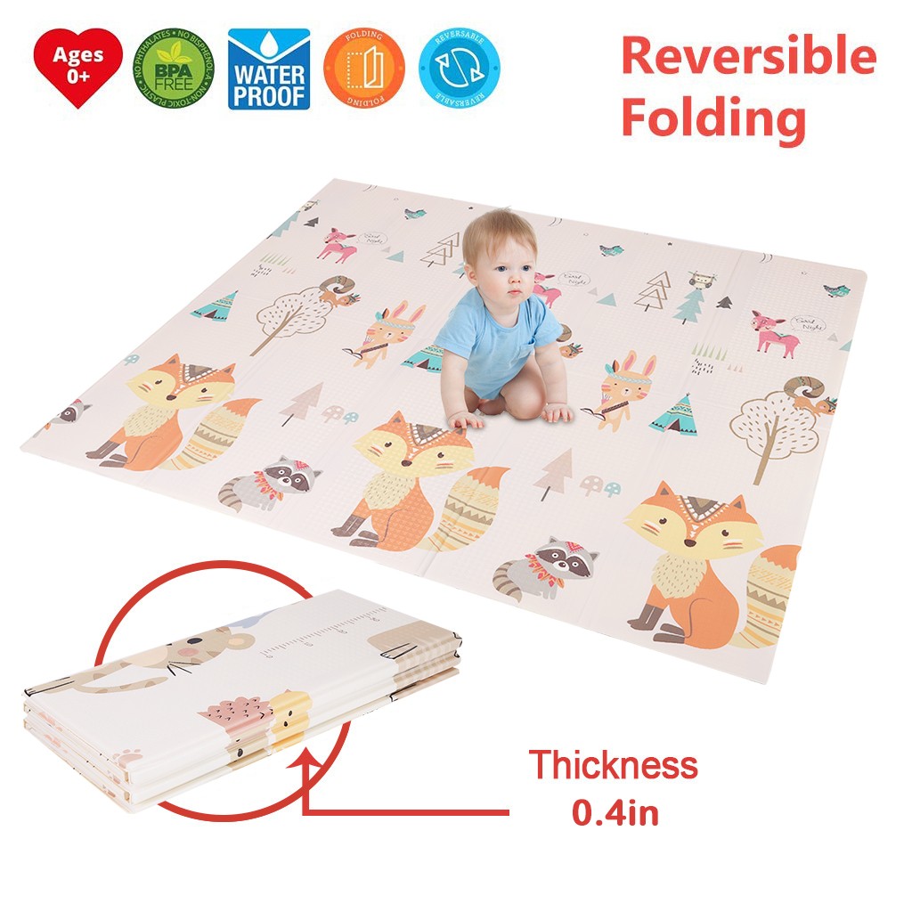 snorda Foldable Play Mat Large Tummy Timing Folding Reversible Baby
