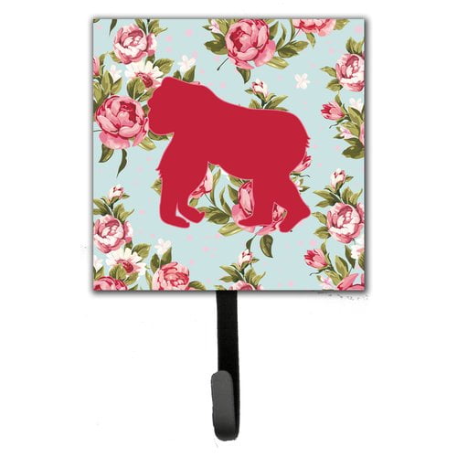 Caroline's Treasures BB1129-RS-BU-SH4 Gorilla Shabby Chic Blue Roses Leash or Key Holder, Blue, Single Hook, multicolor