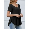 thumbnail image 2 of Fancyglim Women Tunic Tops V-Neck Short Sleeve A Line Blouse Summer Shirt M - 3XL, 2 of 5