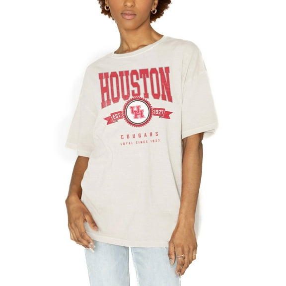 Women's Gameday Couture White Houston Cougars Get Goin' Oversized T-Shirt