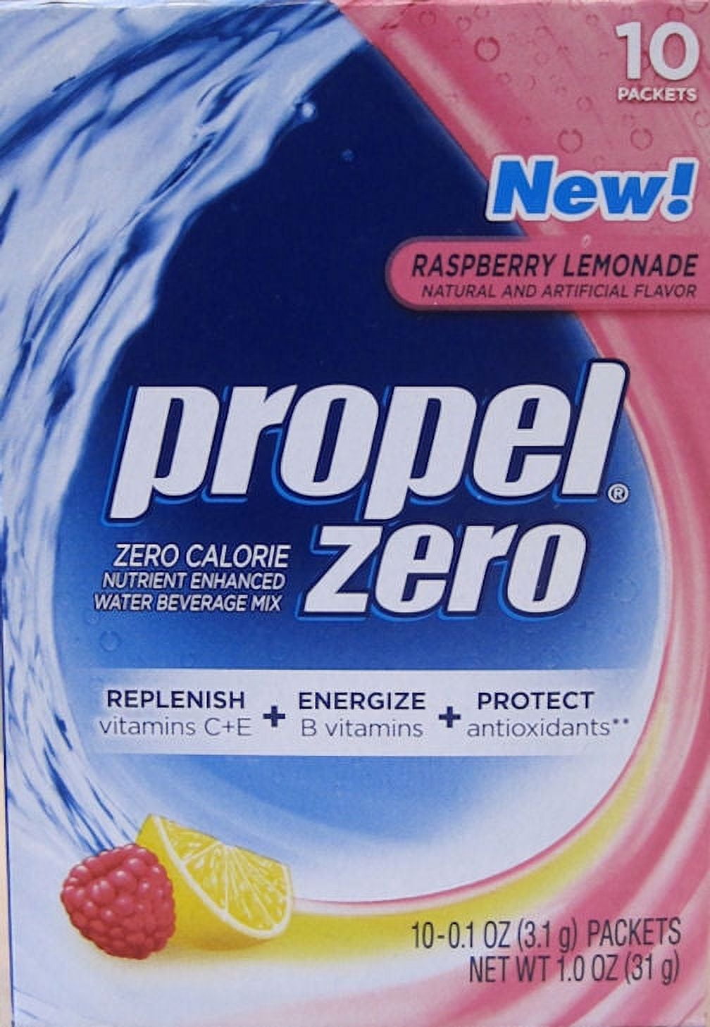 Propel Zero Raspberry Lemonade Water Beverage Mix, 0.7 Oz., 10 Count