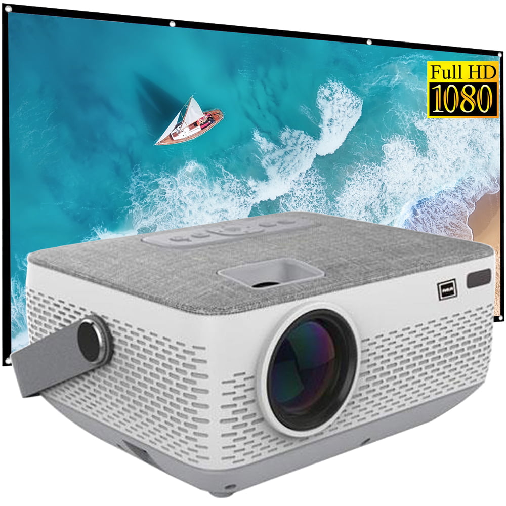Black/Red Outdoor Built-in Handles and Speakers RCA RPJ060 Portable Projector Home Theater Entertainment System 