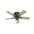 thumbnail image 2 of Hunter - Crestfield Indoor Low Profile Ceiling Fan With Light, 42-inch, Noble Bronze, Casual-style, 3-speed WhisperWind Motor, 52153, for Living Rooms, Bedrooms, 2 of 15