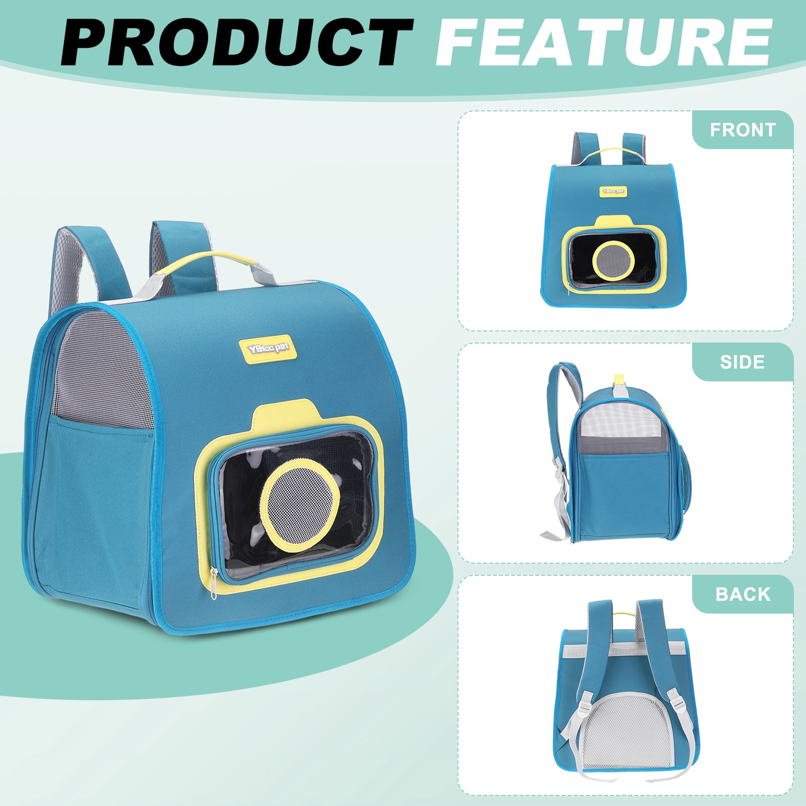 Cat Backpack Carrier, Large Space & Foldable, Breathable Pet Hiking Travel Backpack Dark Blue