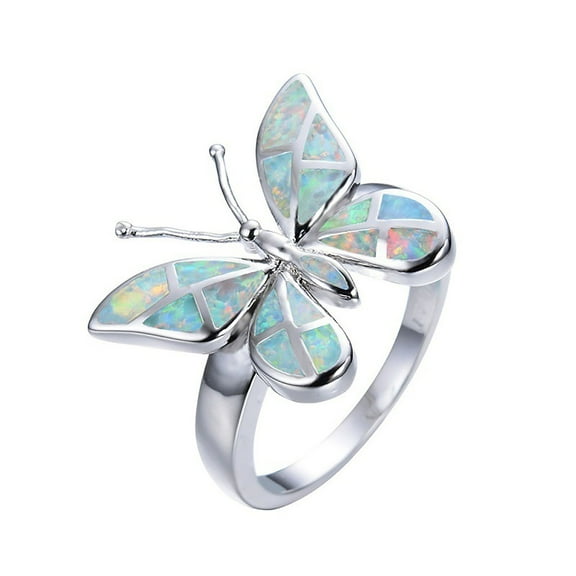 Grandest Birch Decorative Good-Looking Women Ring Gift Elegant Rhinestone Butterflies Ring Jewelry Accessaries Alloy Multi-color