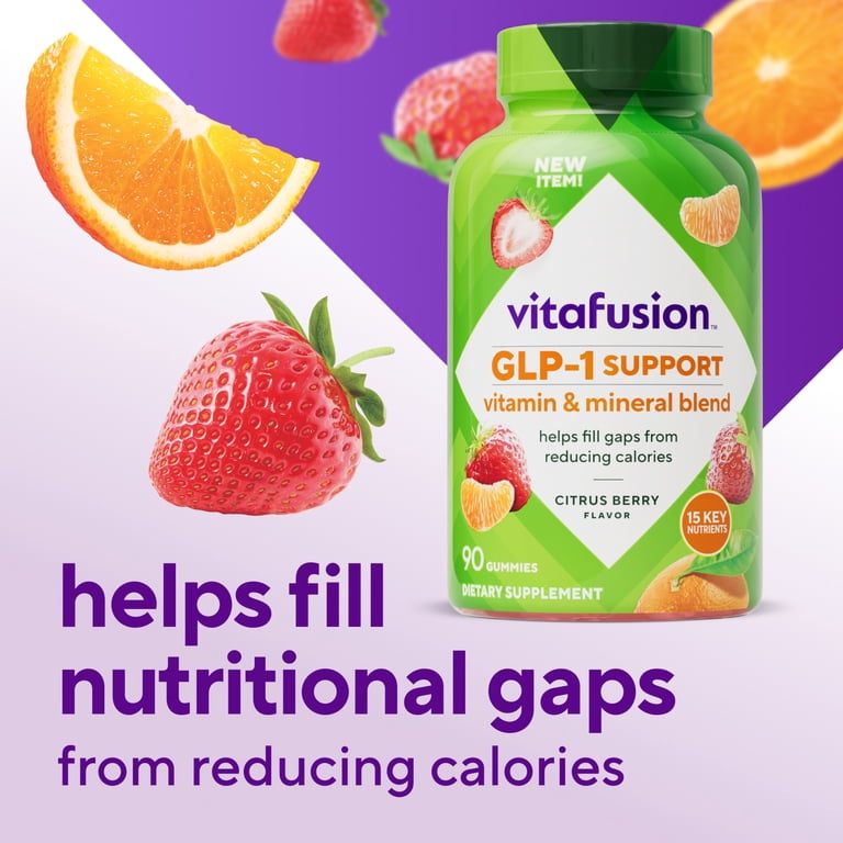 vitafusion glp-1 support vitafusion GLP-1 Support Multivitamin, Adult Gummy Vitamin, 15 Nutrients,  Citrus Berry Flavor, 90ct