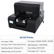 Small UV Printer Machine, A4 UV Flatbed Printer with White Ink Circulation System