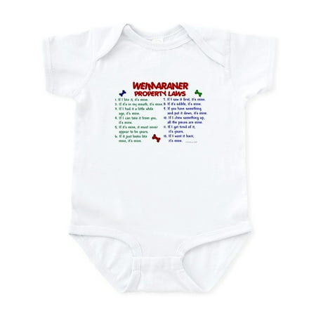 

CafePress - Weimaraner Property Laws 2 Infant Bodysuit - Baby Light Bodysuit Size Newborn - 24 Months