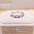 thumbnail image 3 of Pink Sapphire / Sky Blue Topaz / Natural Gemstones / Sterling Silver 925 Ring / Rhodium plated / Nickel-Free / MadDuckJewels RG2103st-ps, 3 of 6