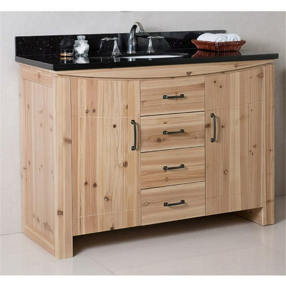 Single Sink Vanity Set - 48" Solid Fir Bathroom Vanity - Undermount & Vessel Sink Ready